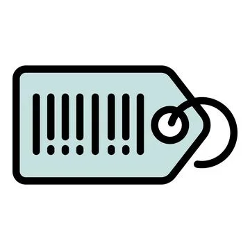 Barcode tag icon outline . Code mobile Stock-Illustration