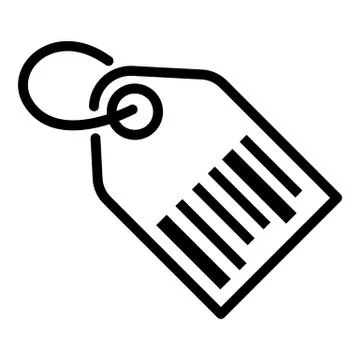 Barcode tag icon, outline style Illustrazione stock
