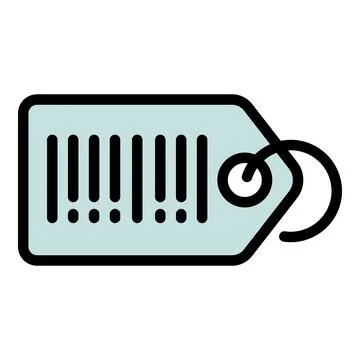 Barcode tag icon outline vector. Code mobile イラスト素材
