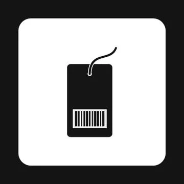 Barcode tag icon, simple style Stockillustratie