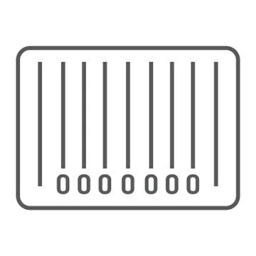 Barcode thin line icon, e commerce and marketing Stock Illustration