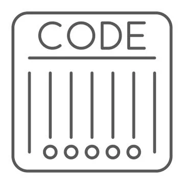 Barcode thin line icon, retail and strip, code sign, vector graphics, a linear Stock Illustration