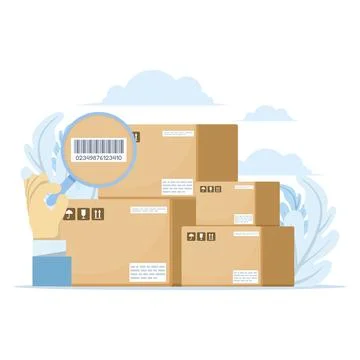 Barcode tracking concept showing inventory identification Stock-Illustration