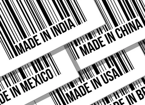 Barcode, trade war, business concept illustration design over white Stock Illustration