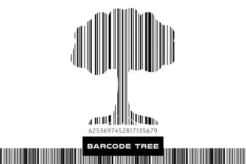 BarCode Tree Background Stock Illustration