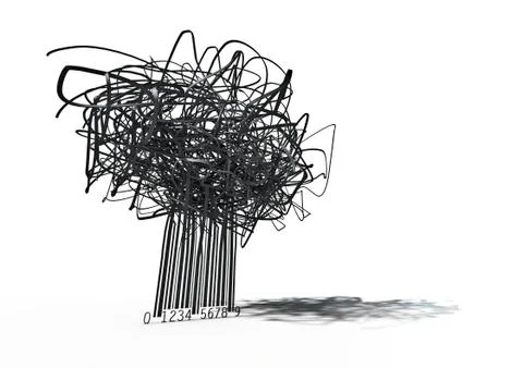 Barcode tree Illustrazione stock