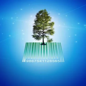 Barcode tree Stock Illustration