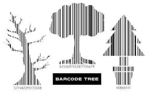 BarCode Tree Shapes Stock Illustration