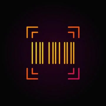Barcode vector colorful linear icon on dark background Stock-Illustration