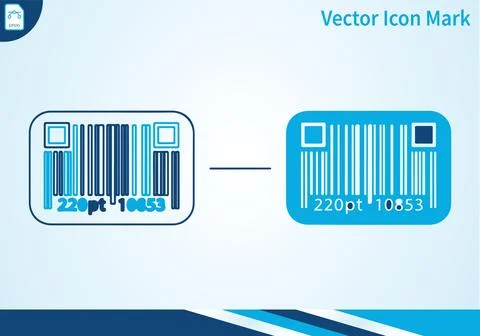 Barcode vector icon mark illustration with outline and solid designs. Ilustração Stock