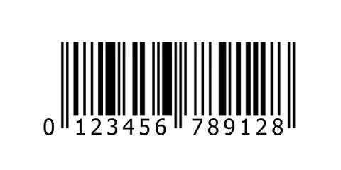 Barcode vector icon with numbers or bar code scan label for product price tag Illustrazione stock