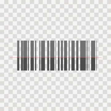 Barcode vector icon on a transparent background. Stock Illustration