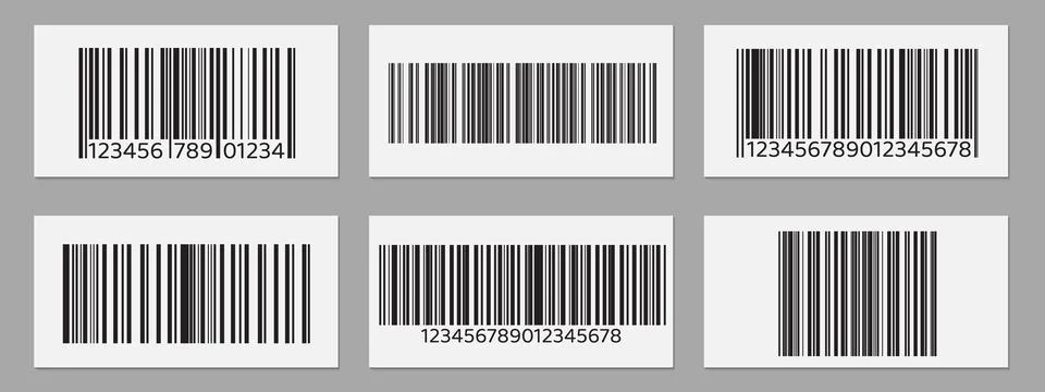 Barcode vector icons, serial number, price label Stock Illustration