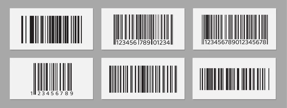Barcode vector icons, serial number, price label Stock Illustration