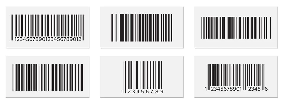 Barcode vector icons, serial number, price label Stock Illustration