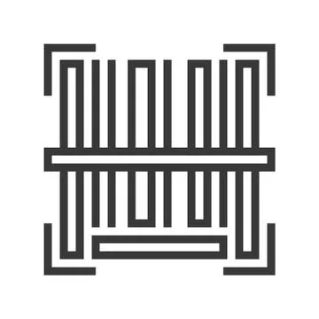 Barcode vector, Online shopping line style icon editable outline Illustrazione stock