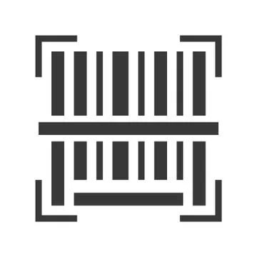 Barcode vector, Online shopping solid style icon 스톡 일러스트
