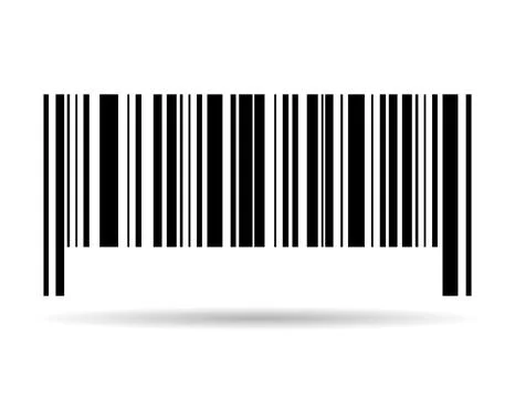 Barcode vector shadow icon. Bar code for web flat design. Isolated illustrati Illustrazione stock