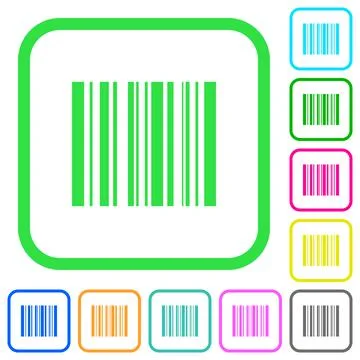 Barcode vivid colored flat icons icons Stock-Illustration