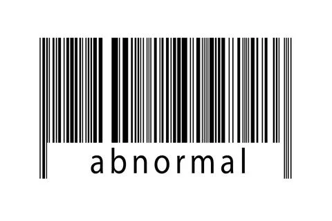 Barcode on white background with inscription abnormal below. Concept of tradi Stock Illustration