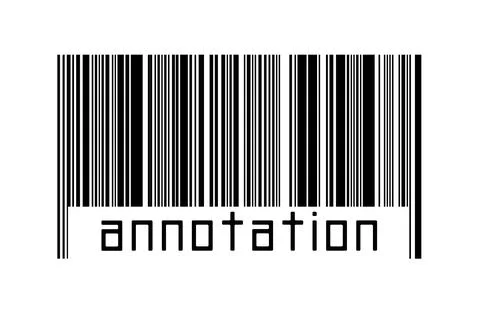 Barcode on white background with inscription annotation below. Concept of tra Stock Illustration