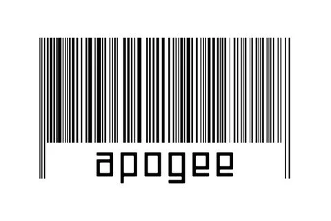 Barcode on white background with inscription apogee below. Concept of trading Stock Illustration