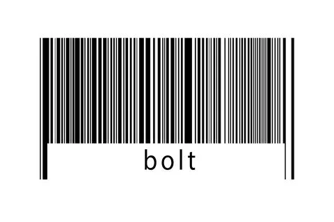 Barcode on white background with inscription bolt below. Concept of trading a Stock Illustration
