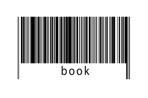 Barcode on white background with inscription book below. Concept of trading a Stock Illustration
