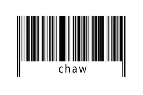 Barcode on white background with inscription chaw below. Concept of trading a Stock Illustration