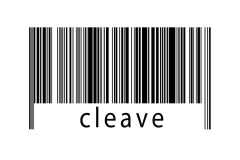 Barcode on white background with inscription cleave below. Concept of trading Stock Illustration