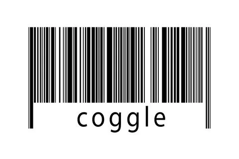 Barcode on white background with inscription coggle below. Concept of trading Stock Illustration