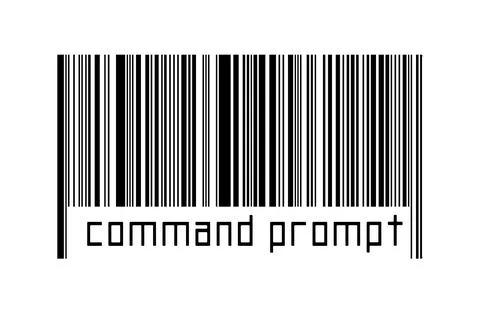 Barcode on white background with inscription command prompt below. Concept of 스톡 일러스트