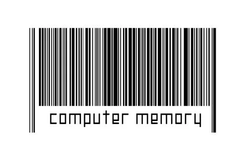 Barcode on white background with inscription computer memory below. Concept o Stock-Fotos