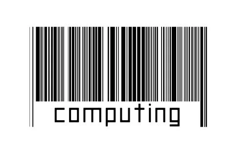 Barcode on white background with inscription computing below. Concept of trad 库存插图