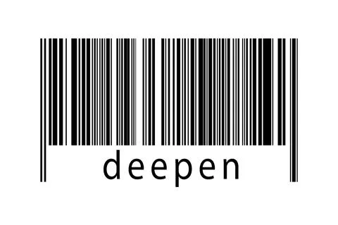 Barcode on white background with inscription deepen below. Concept of trading Stock Illustration