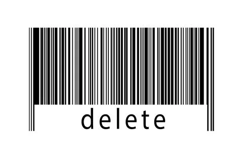 Barcode on white background with inscription delete below. Concept of trading Stock Illustration