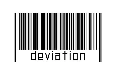 Barcode on white background with inscription deviation below. Concept of trad イラスト素材