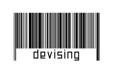 Barcode on white background with inscription devising below Stock Illustration