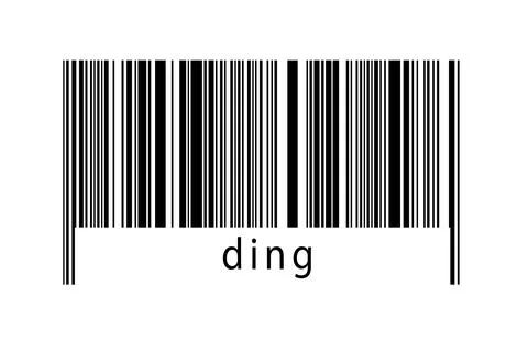 Barcode on white background with inscription ding below. Concept of trading a Stock Illustration