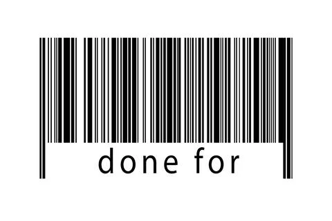 Barcode on white background with inscription done for below. Concept of tradi Stock Illustration