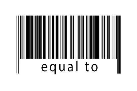 Barcode on white background with inscription equal to below. Concept of tradi Stock Illustration