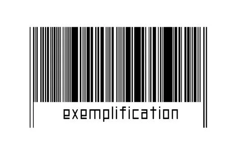 Barcode on white background with inscription exemplification below. Concept o Stock Illustration