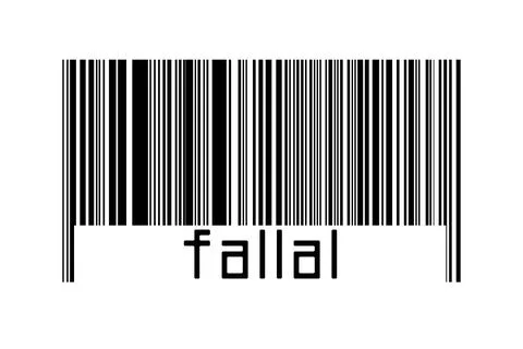 Barcode on white background with inscription fallal below. Concept of trading Stock Illustration