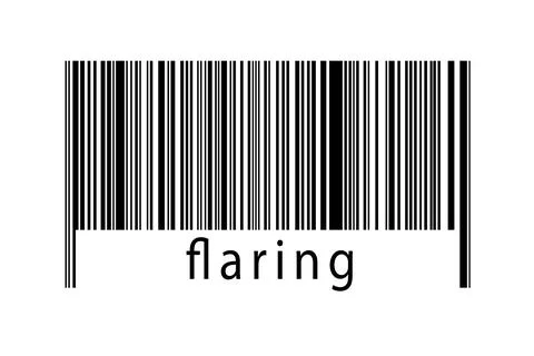 Barcode on white background with inscription flaring below. Concept of tradin Stock Illustration