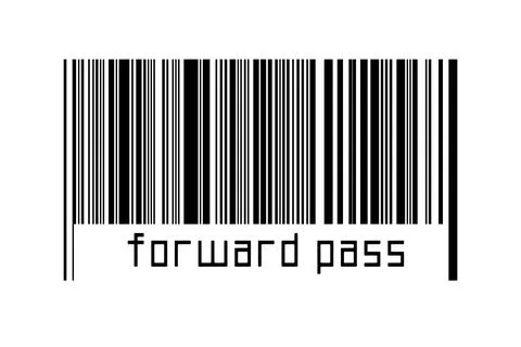 Barcode on white background with inscription forward pass below. Concept of t Stock Illustration