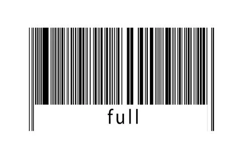 Barcode on white background with inscription full below. Concept of trading a Stock Illustration