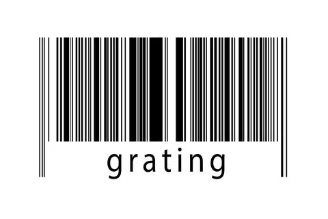 Barcode on white background with inscription grating below. Concept of tradin Stock Illustration