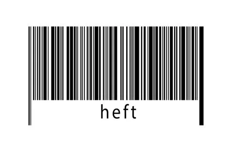Barcode on white background with inscription heft below. Concept of trading a Stock Illustration