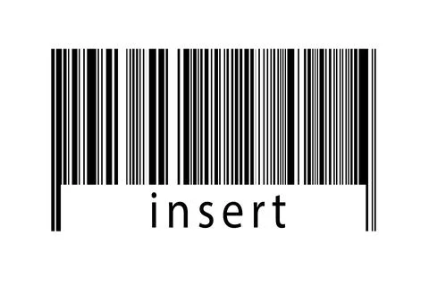 Barcode on white background with inscription insert below. Concept of trading Stock-Fotos
