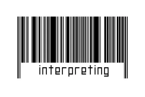Barcode on white background with inscription interpreting below. Concept of t Stock Illustration